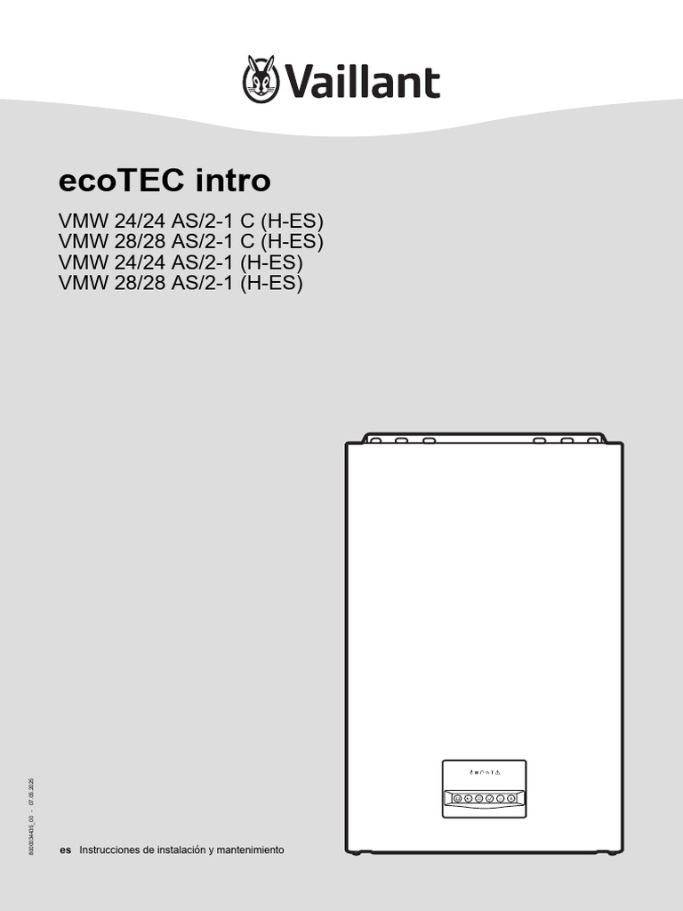 Instalación y Mantenimiento ecoTEC VMW | PDF | Chimenea | Agua