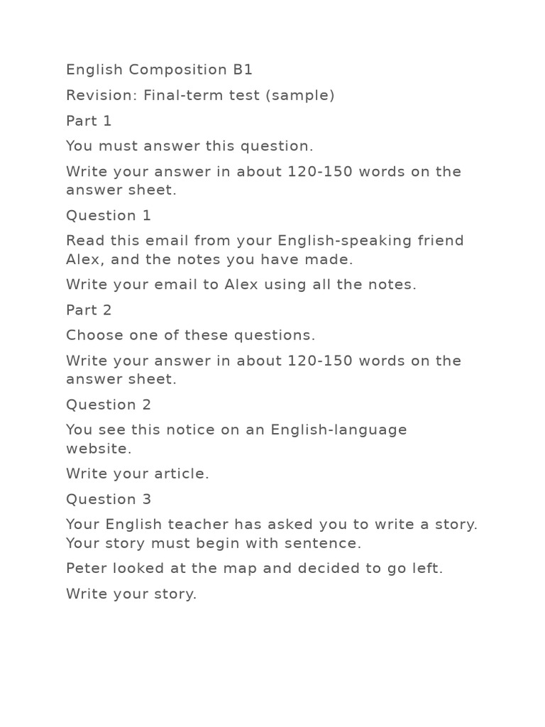 English Composition B1 | PDF