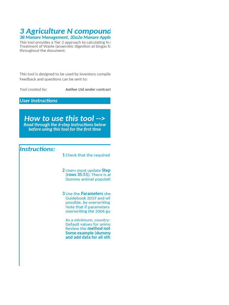 3.B Manure Management N-Flow Tool - Jan 2021 | PDF | Manure | Livestock