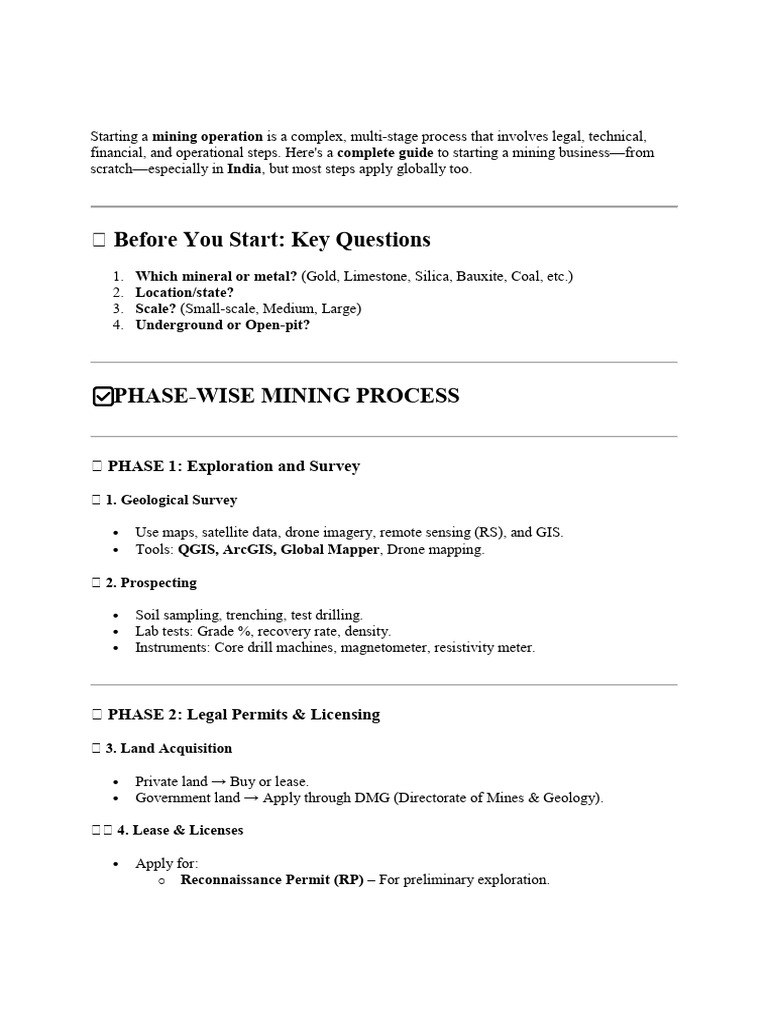 Complete Guide to Starting Mining in India | PDF | Chronic Traumatic ...