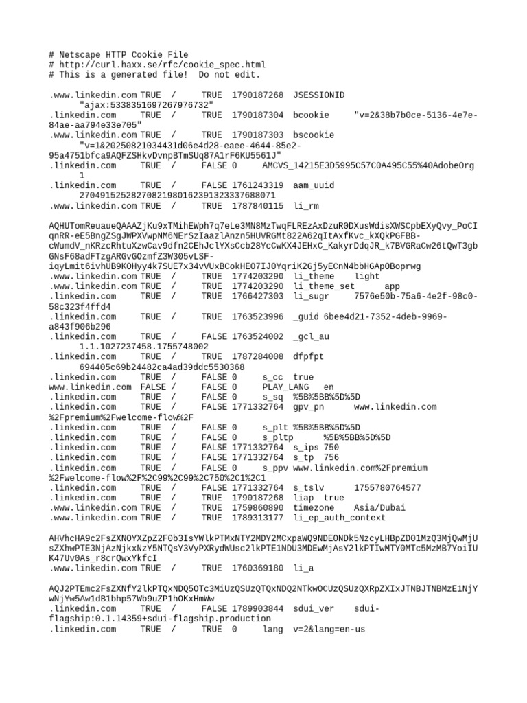 Netscape HTTP Cookie File Format | PDF