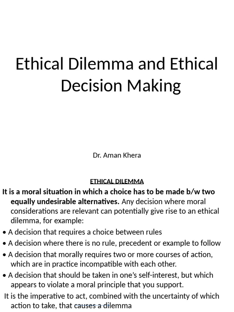 Ethical Dilemmas in Business Decision Making | PDF | Morality | Employment