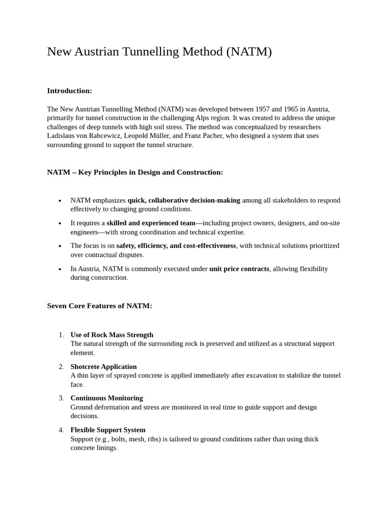 Overview of the NATM Tunneling Method | PDF | Tunnel