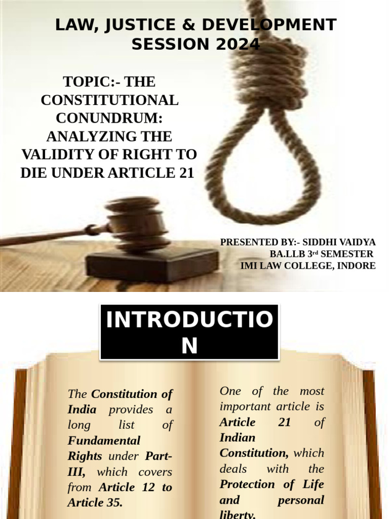 LJD 2024 - Right To Die | PDF | Social Ethics | Justice