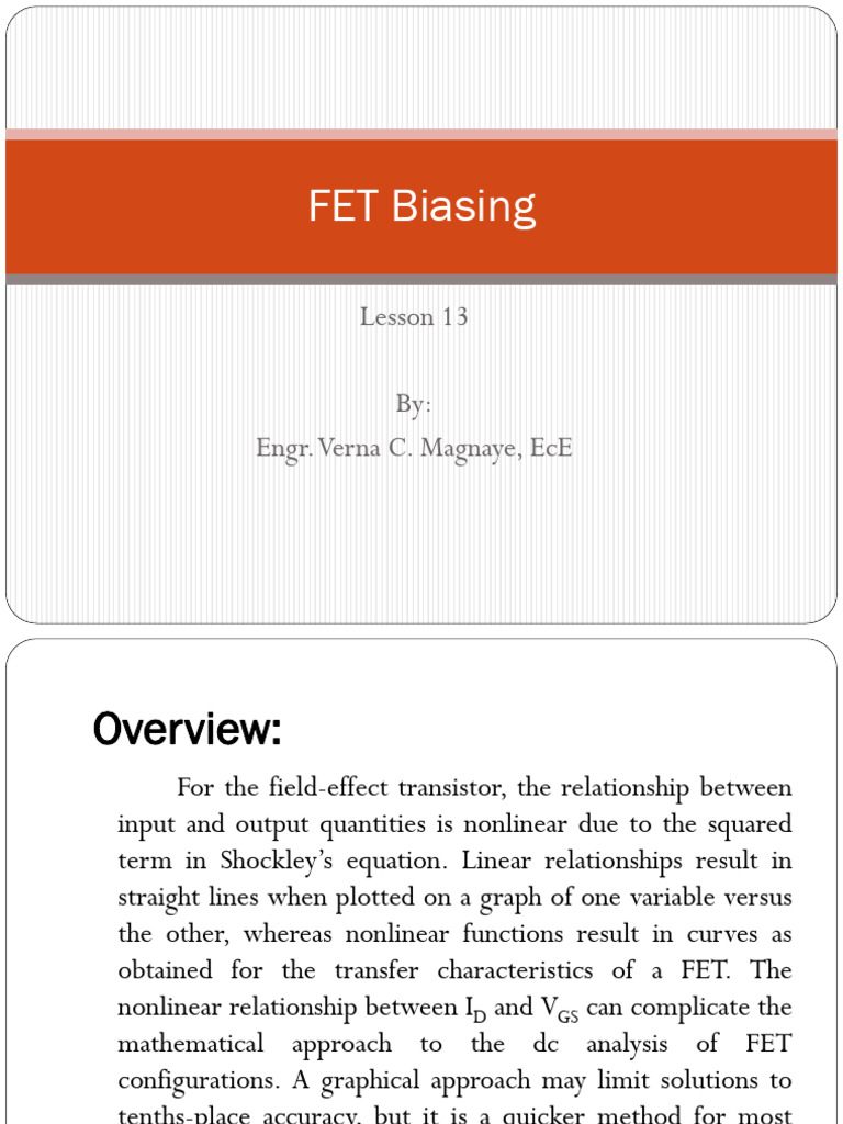 FET Biasing Techniques Explained | PDF | Field Effect Transistor | Mosfet
