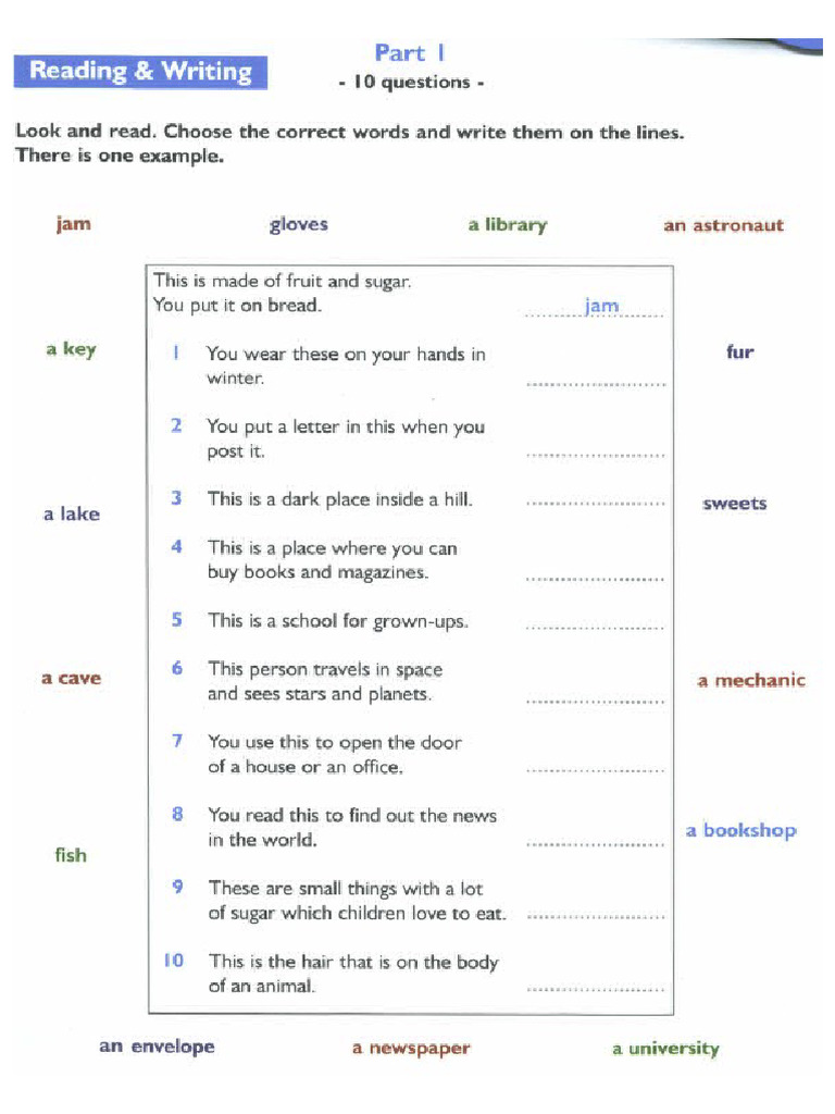 Flyers Reading Part 1 | PDF