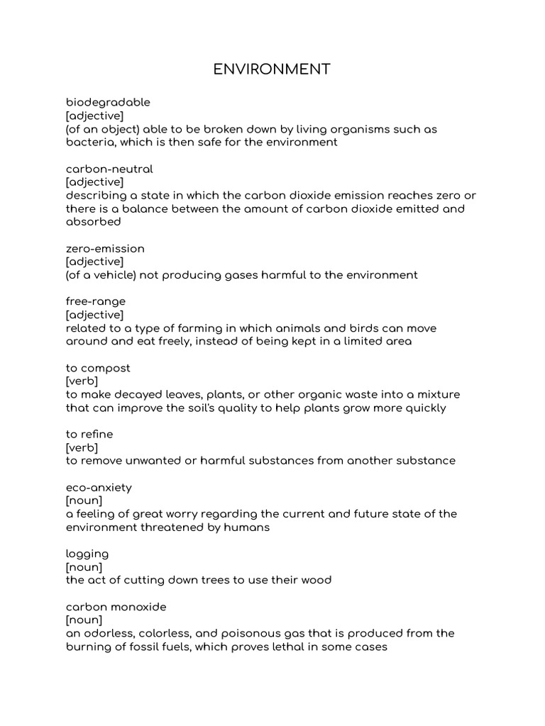 Environmental Terms and Definitions | PDF