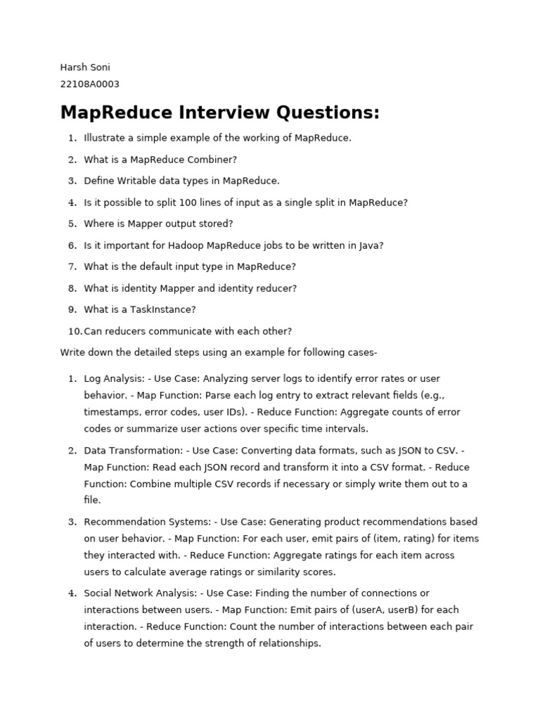 MapReduce Interview Questions - 1. Illustrate A Sim | PDF | Map Reduce ...