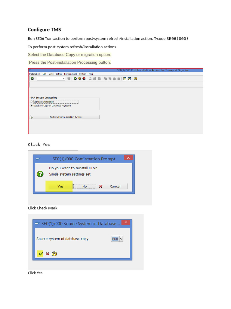 Configure TMS Post-Installation Steps | PDF