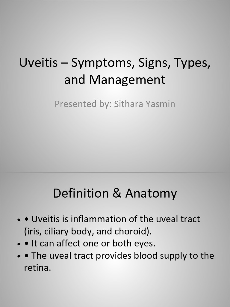 Uveitis: Types, Symptoms, and Treatment | PDF