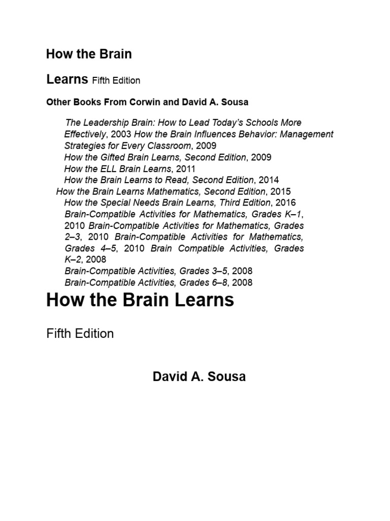 How the Brain Learns: Key Insights | PDF | Neuroimaging | Learning