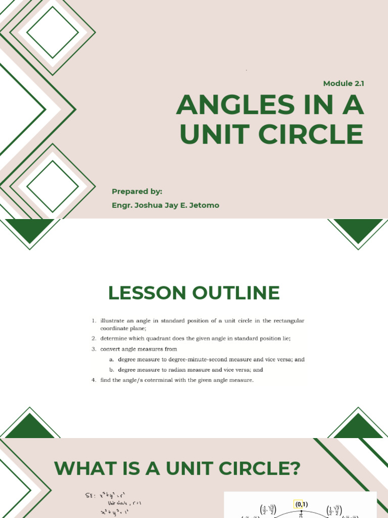 Understanding Angles in a Unit Circle | PDF | Angle | Circle
