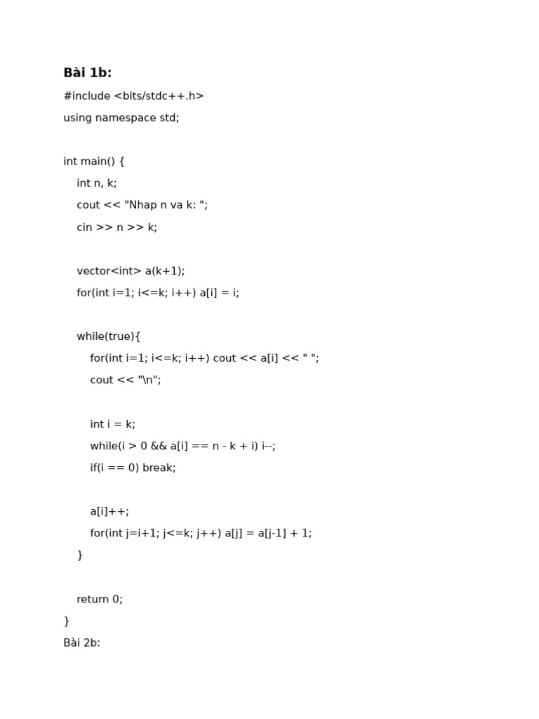 C++ Combinatorial and Binary Output | PDF