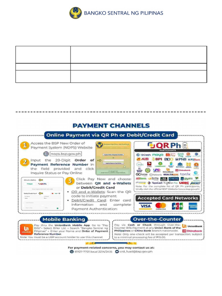 Your Order of Payment Reference Number Is:: Mr. Jonathan Ricarde Bondoc ...