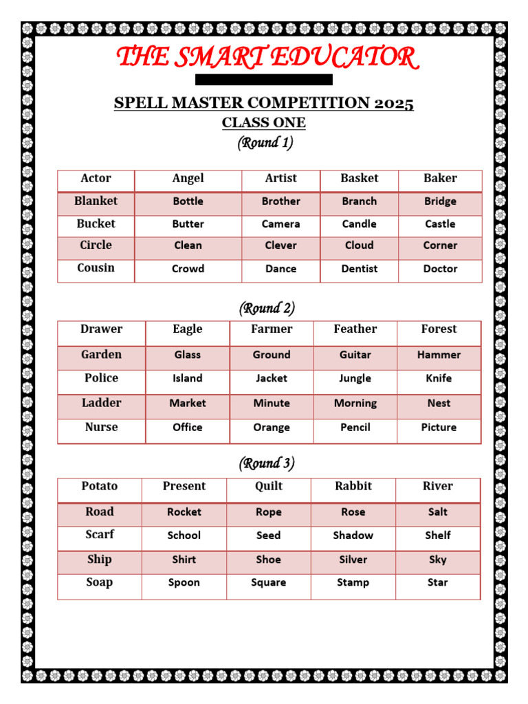 Spell Master Class 1 To 8 | PDF | Biology