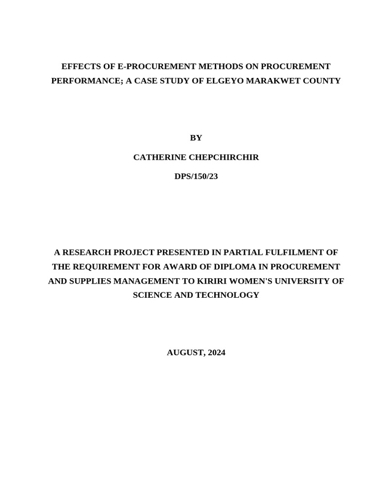 E-Procurement Impact on County Performance | PDF | Procurement ...