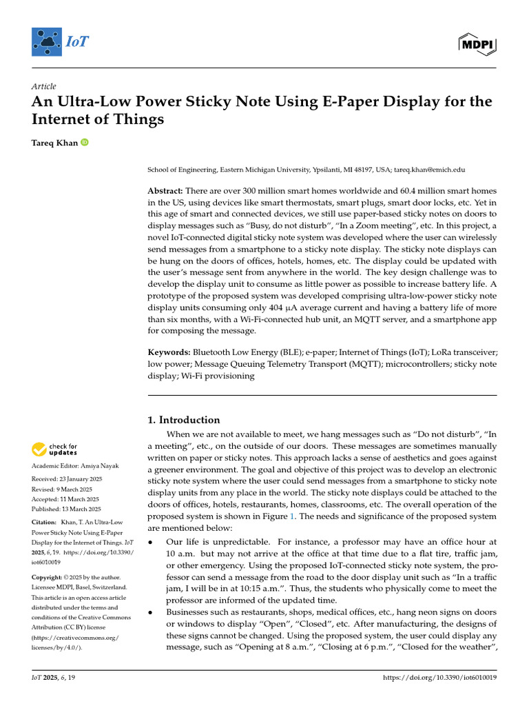 IoT 06 00019 | PDF | Microcontroller | Internet Of Things