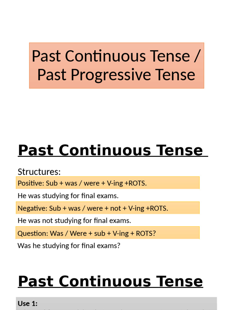 Understanding Past Continuous Tense | PDF | Language Mechanics | Syntax