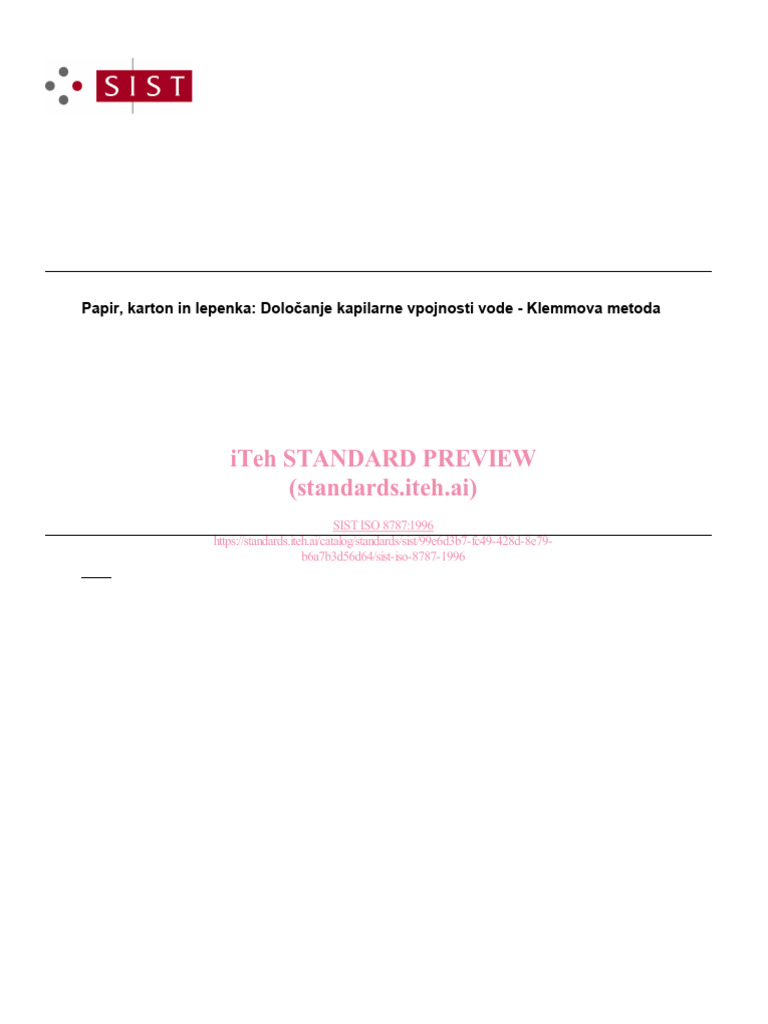 Capillary Rise Test for Paper Standards | PDF | International ...