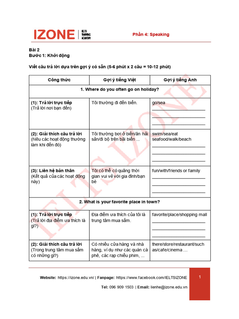 Phần 4 - Speaking | PDF