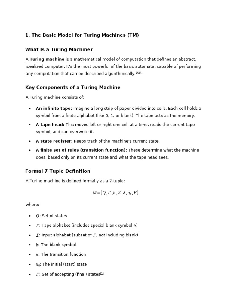 Understanding Turing Machines and Languages | PDF | Theoretical ...