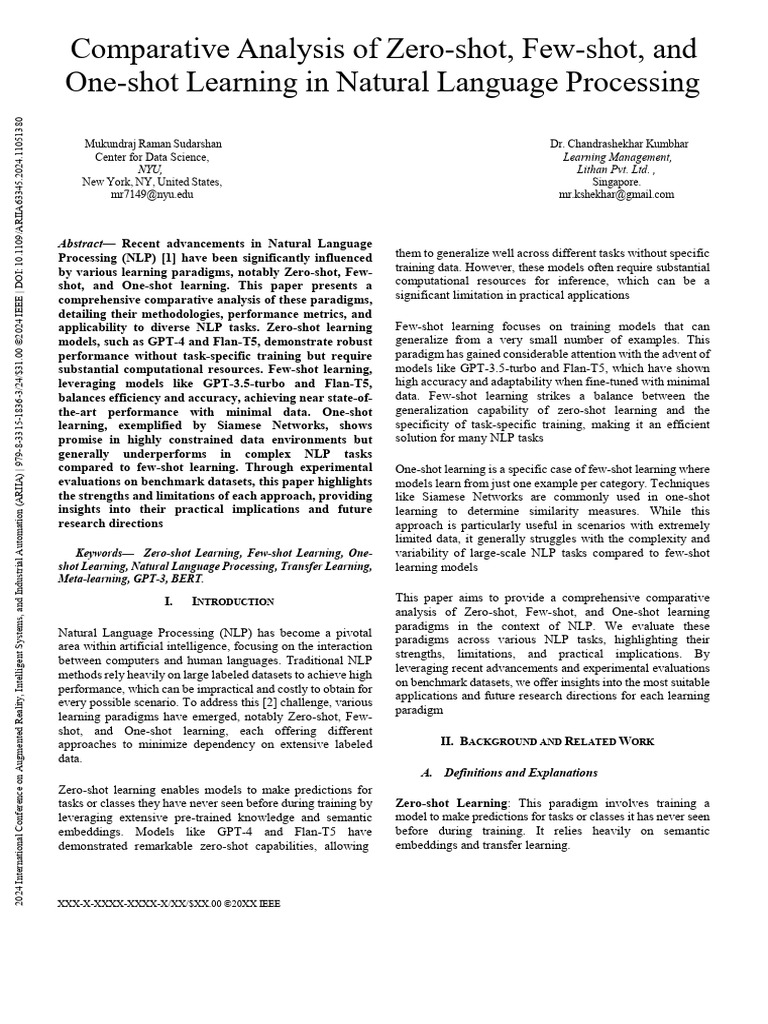 Zero-shot vs Few-shot vs One-shot NLP | PDF | Accuracy And Precision ...