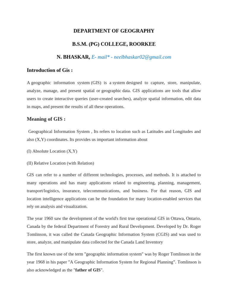 GIS Notes | PDF