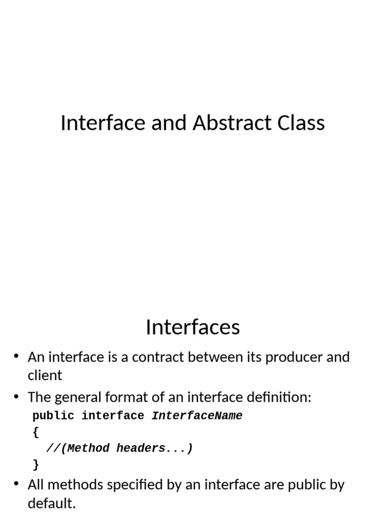 Understanding Interfaces and Abstract Classes | PDF | Class (Computer ...