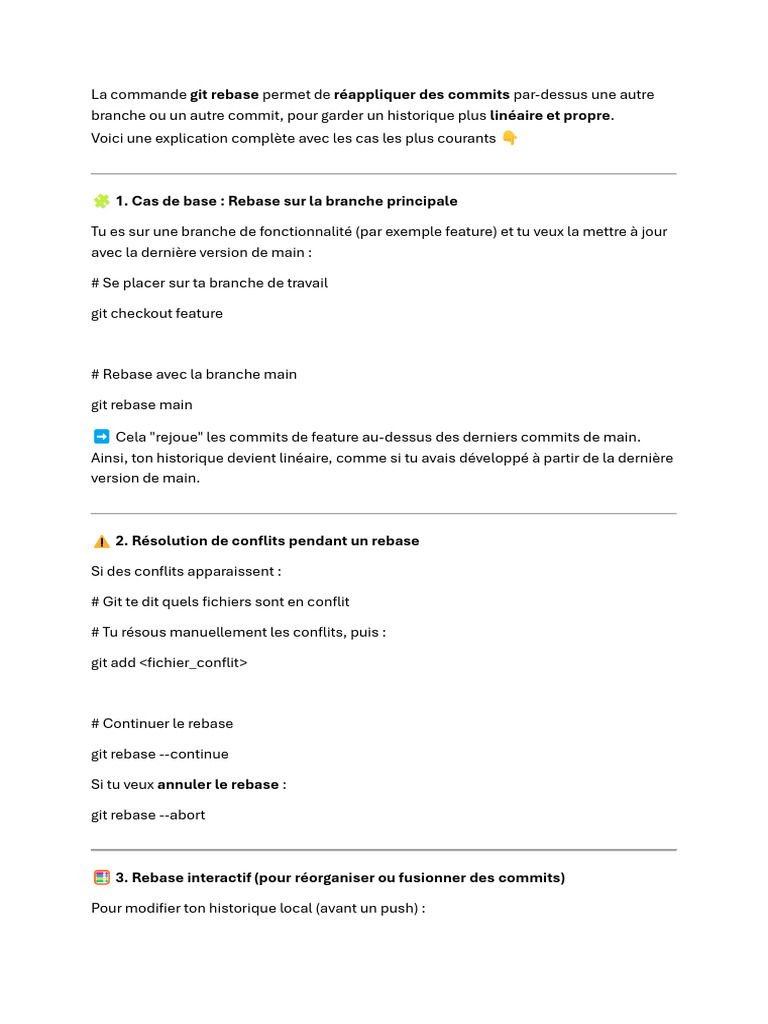 Guide complet sur le git rebase | PDF