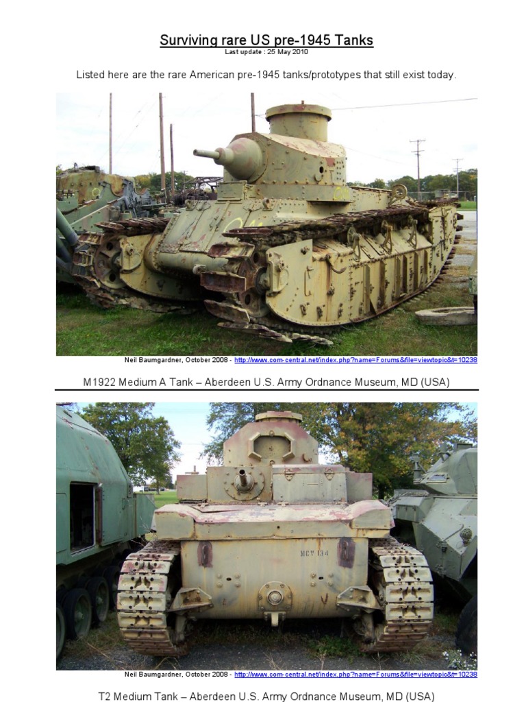 Surviving Rare US Tanks Tracked Armoured Fighting Vehicles World