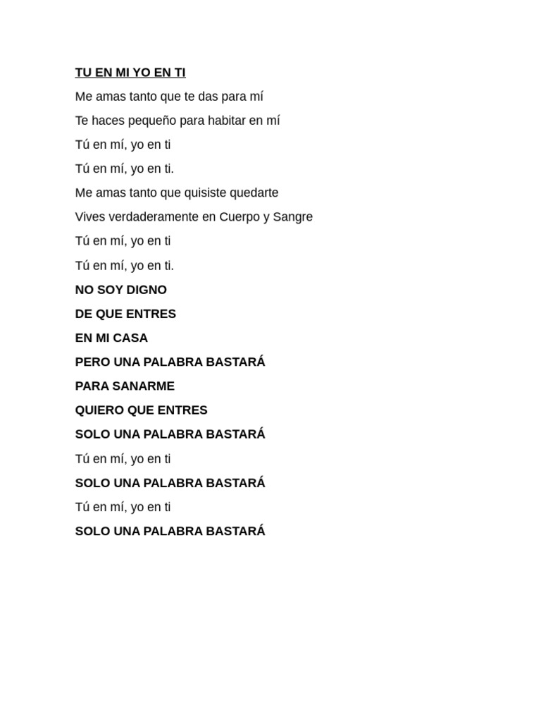Amor y Fe: Tú en Mí, Yo en Ti | PDF