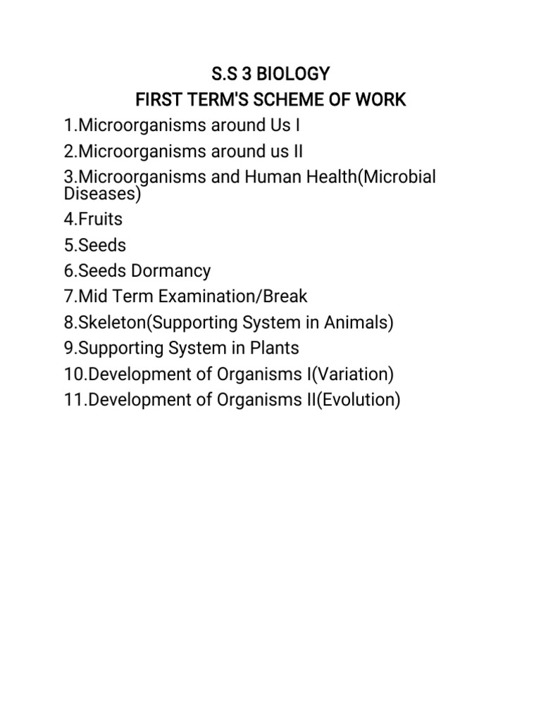 Biology Scheme: Microorganisms Focus | PDF | Fruit | Seed