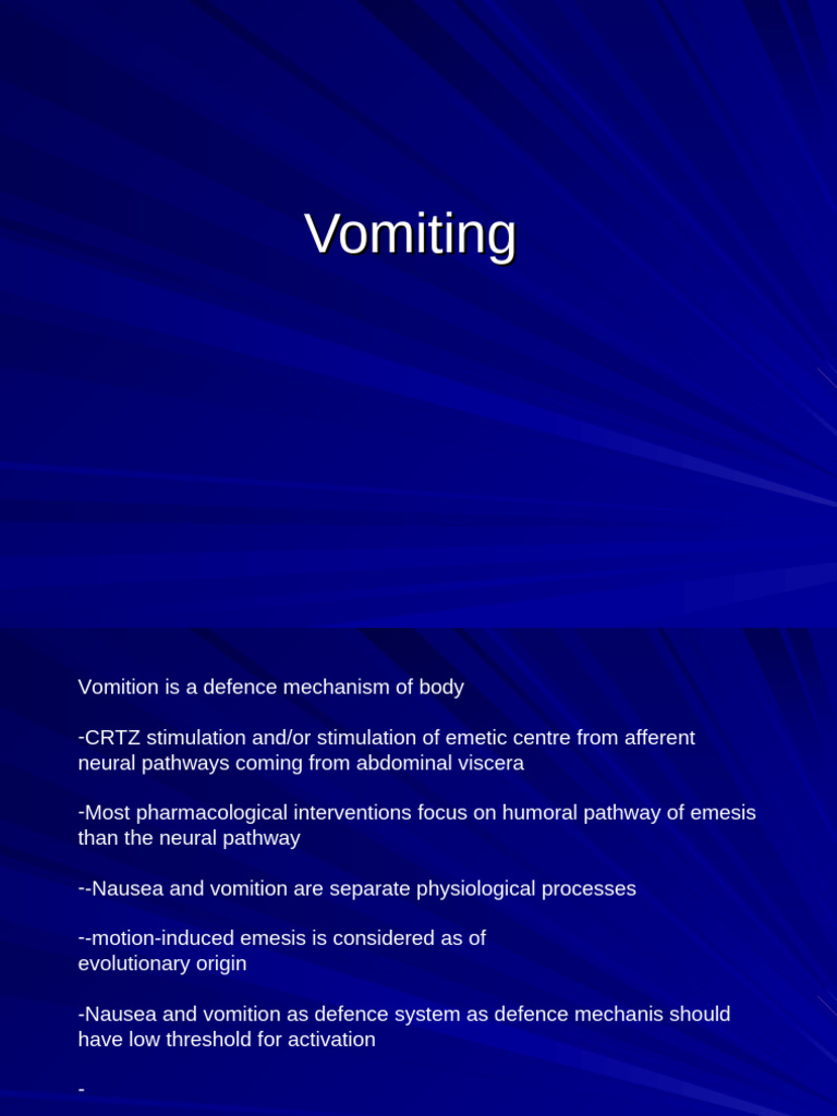 Understanding Vomiting Mechanisms and Causes | PDF | Vomiting | Medical ...