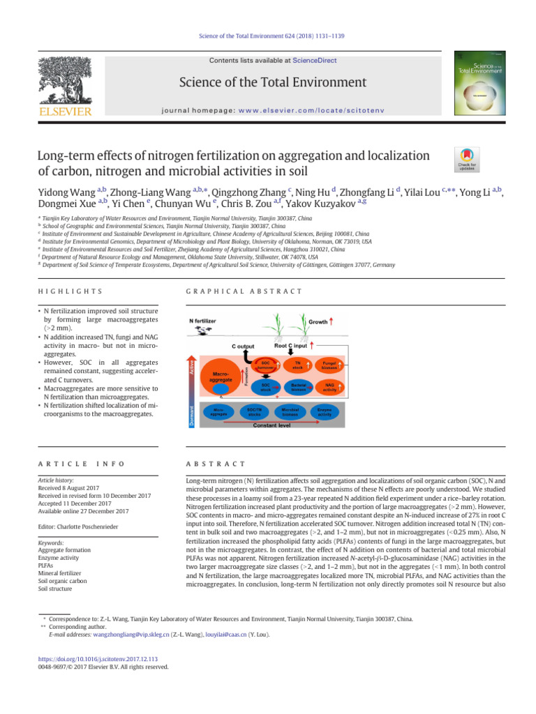 9 - Long-Term Effects of Nitrogen Fertilization COT, NT and Activities ...