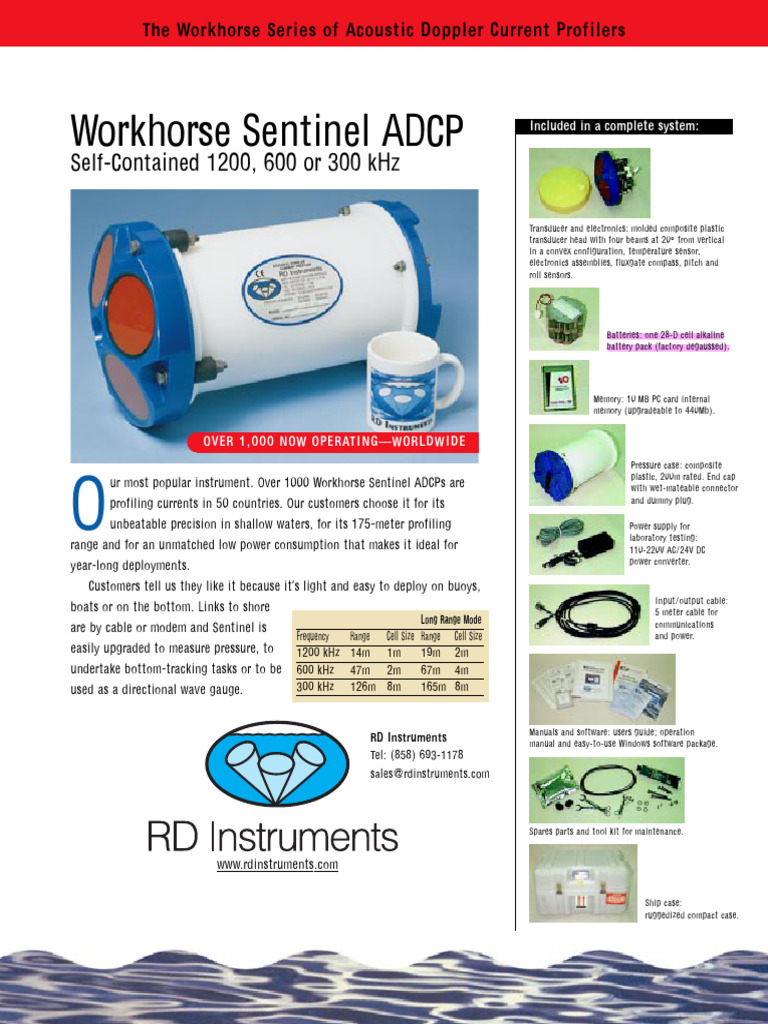 Workhorse Sentinel ADCP Specifications | PDF | Electrical Engineering ...