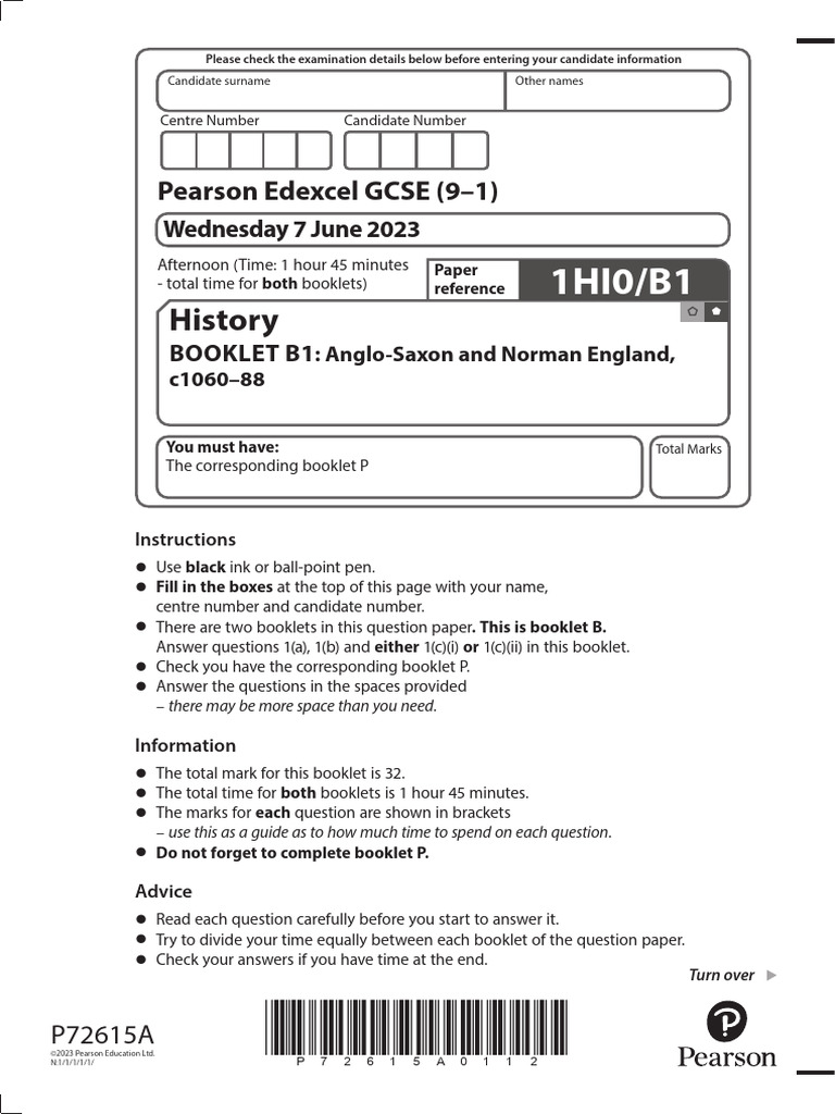 GCSE History Exam: Anglo-Saxon England | PDF