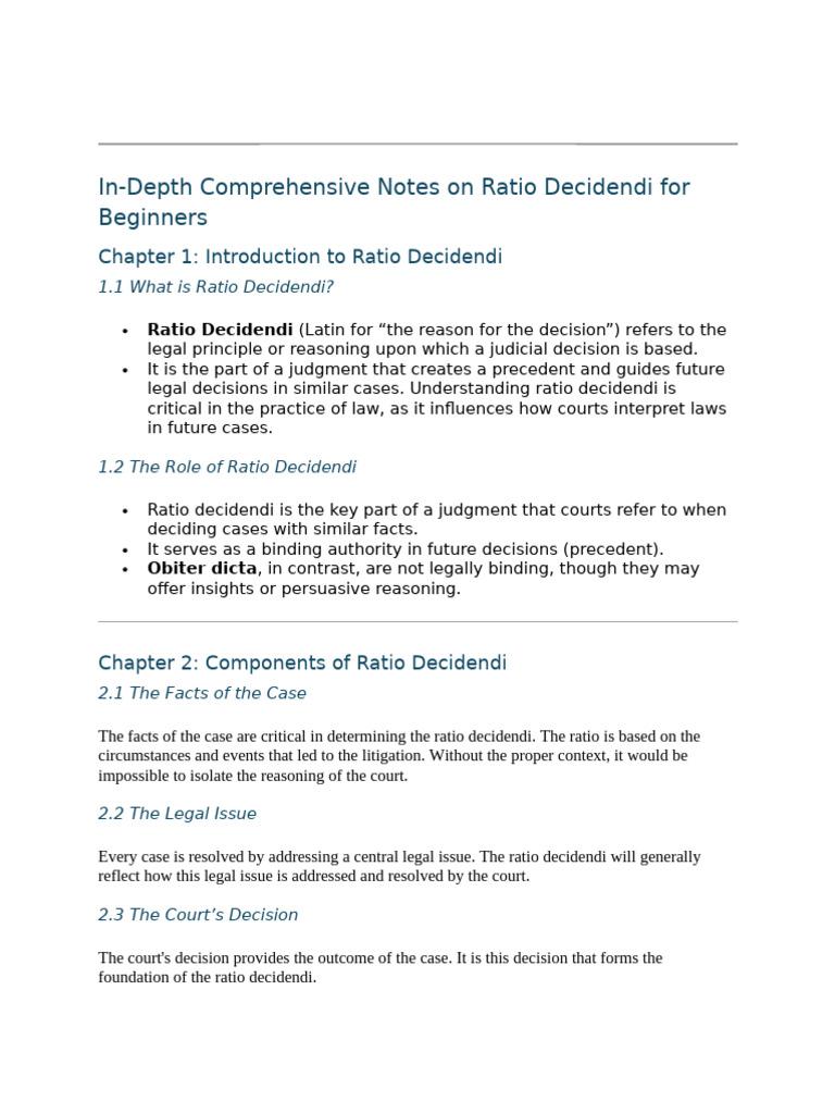 Understanding Narrow Ratio Decidendi | PDF | Precedent | Judiciaries