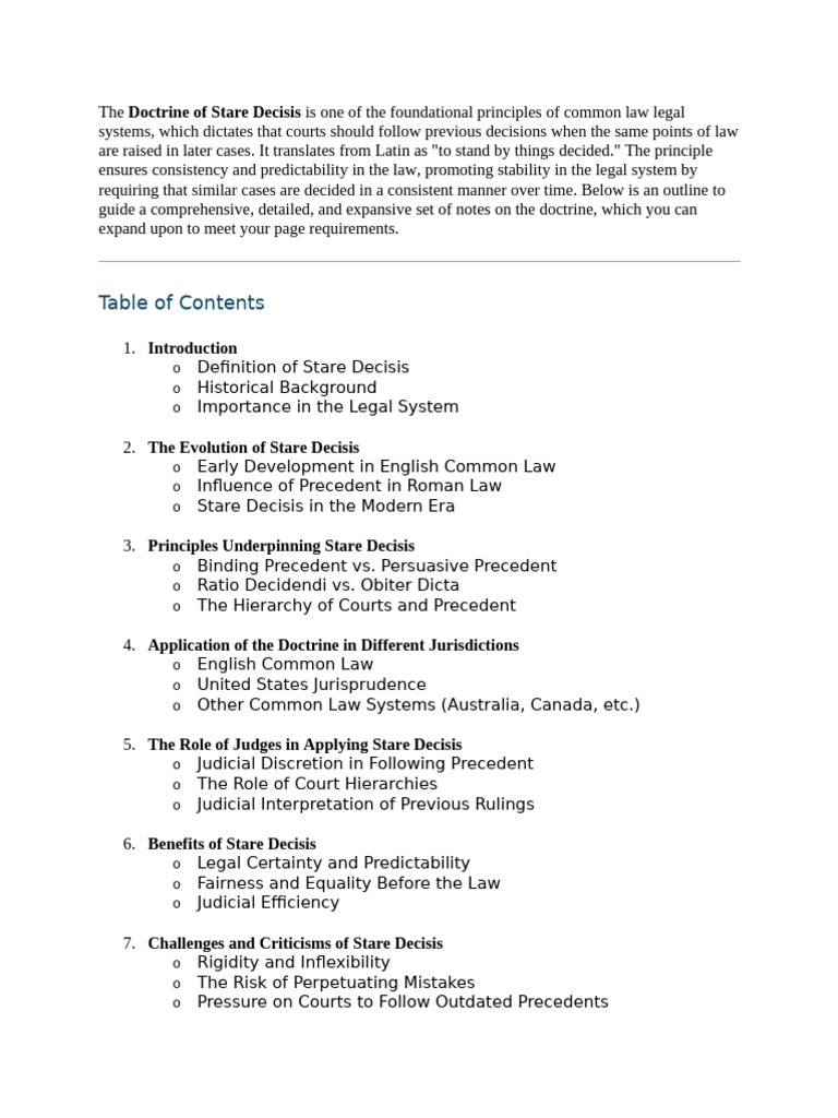 Doctrine of Stare Decisis | PDF | Precedent | Common Law