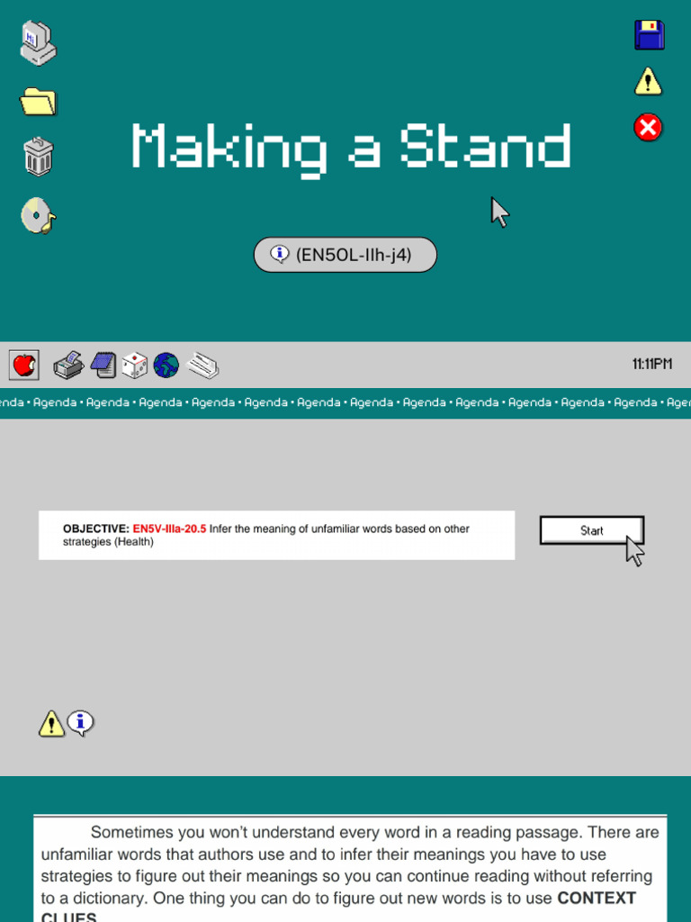 Making a Stand: Agenda Overview | PDF