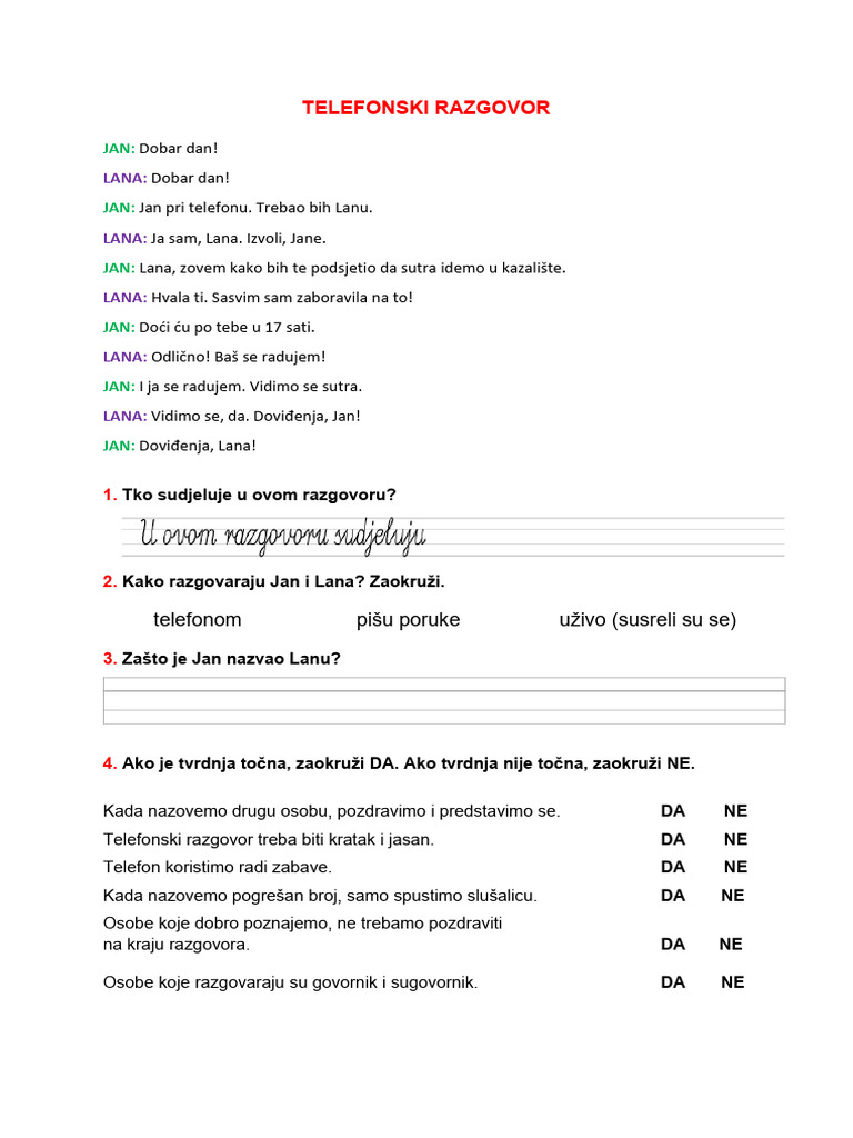 31 - Telefonski Razgovor | PDF