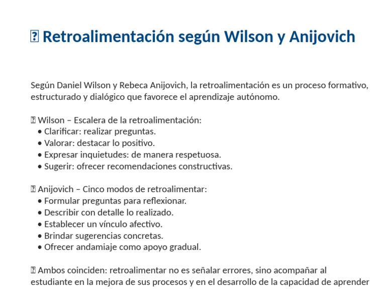 Estrategias de Retroalimentación Efectiva | PDF