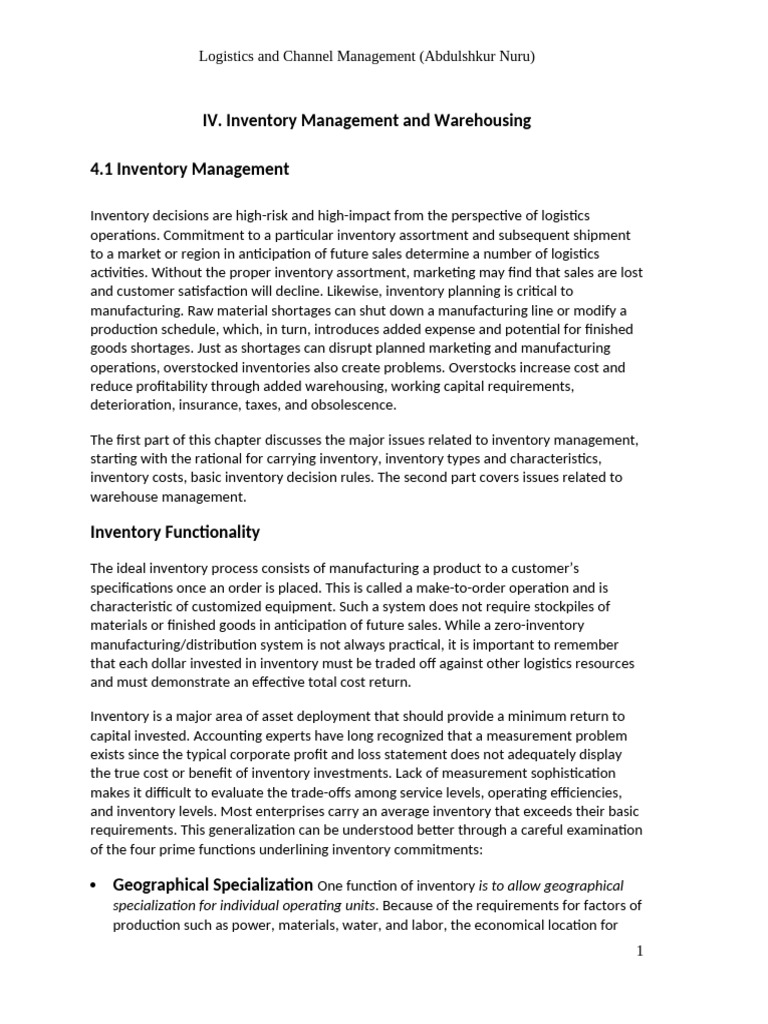 Inventory Management Cost Analysis | PDF | Warehouse | Inventory