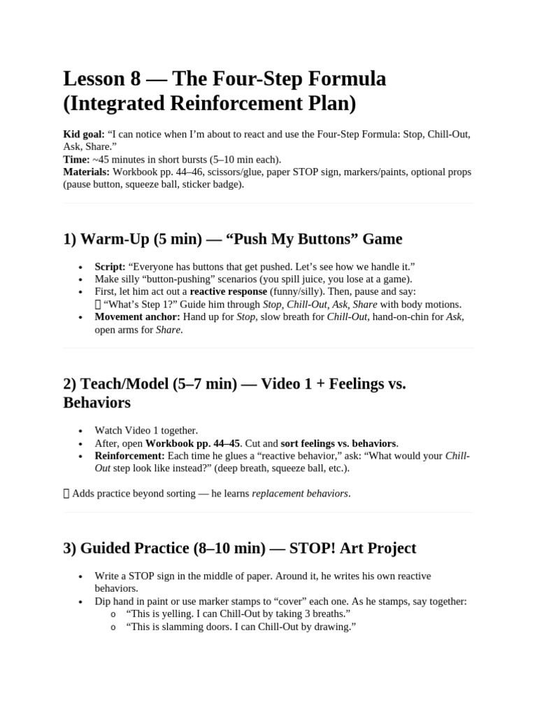 Four-Step Formula for Reactivity Management | PDF