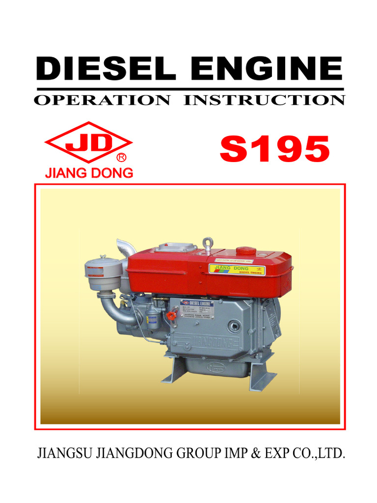 S195 Diesel Engine Operation Manual | PDF | Piston | Water