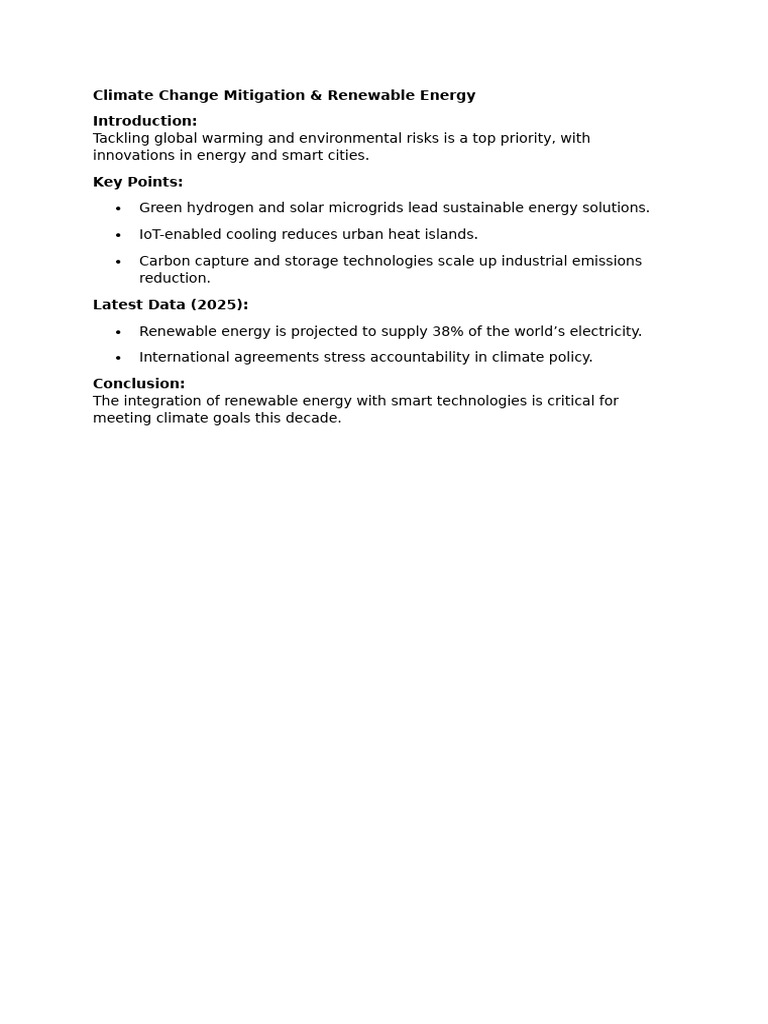 Renewable Energy & Climate Solutions | PDF
