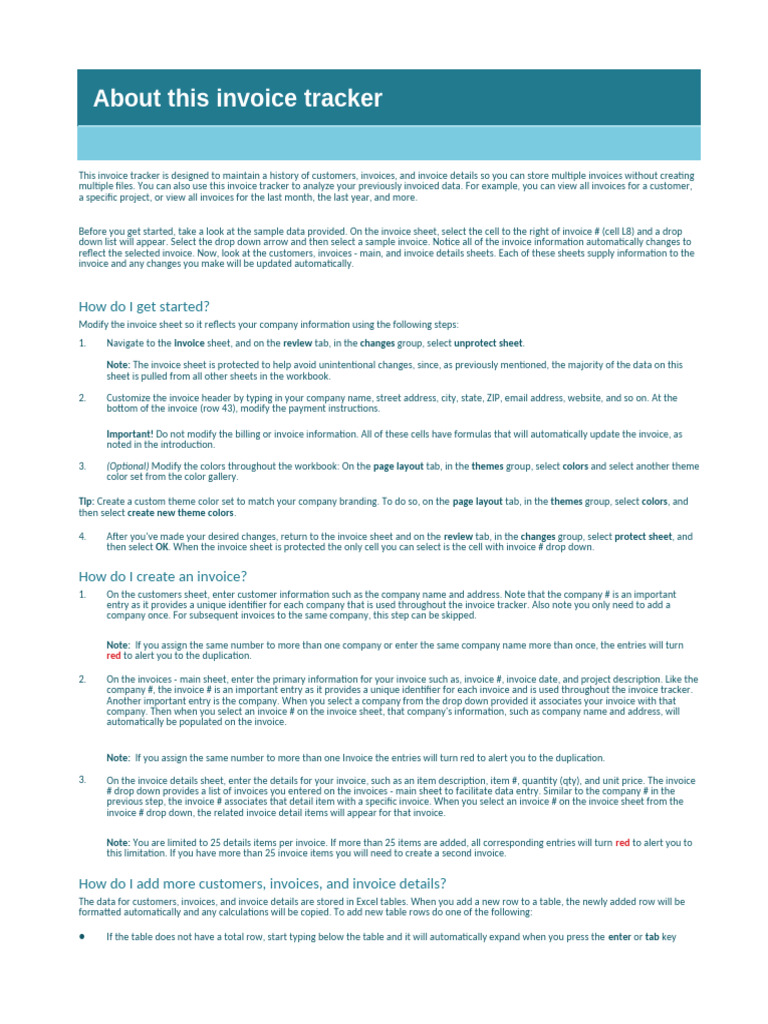 Sales Invoice Tracker Setup Guide | PDF | Invoice | Computing