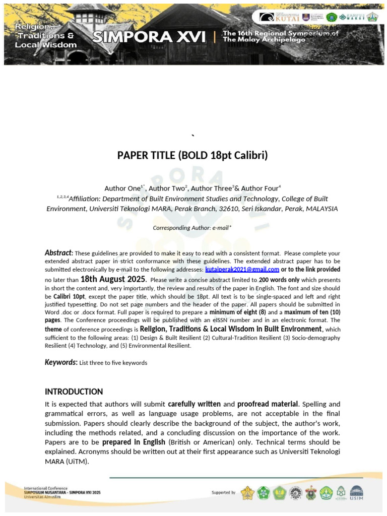 Proceeding Template Example Proceeding Template Example | PDF ...