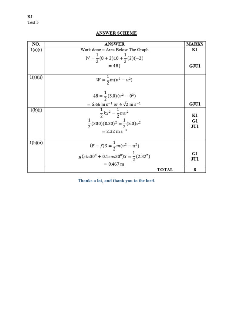 Answer Scheme Test 5-25-26 | PDF