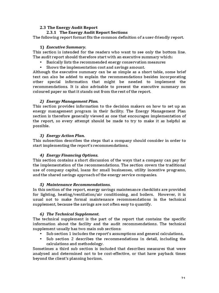 Energy Audit Report Structure Guide | PDF | Ventilation (Architecture ...
