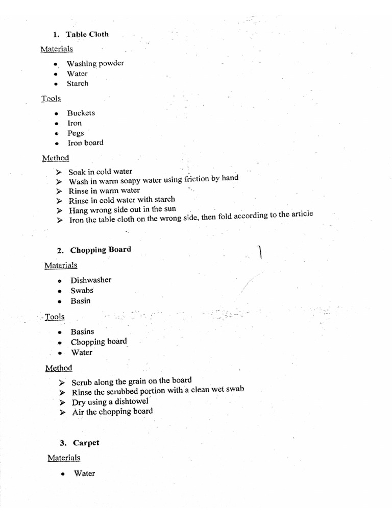 Cleaning Notes | PDF